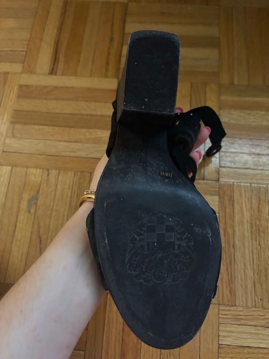 Vince Camuto Black Studded Cutout Block Heel Sandal - Picture 3 of 5